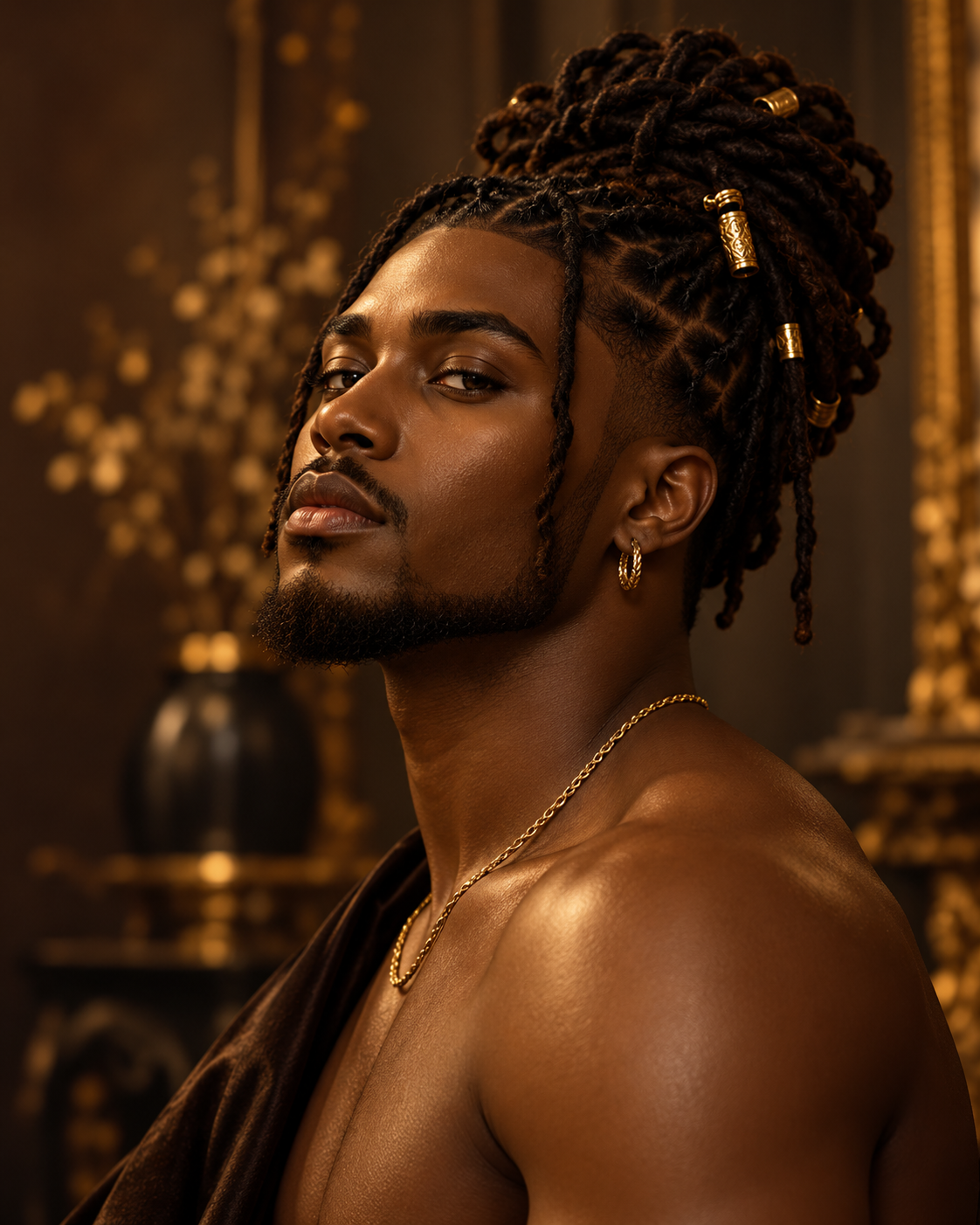 Membre Tabiland FAM — portrait, locs, barbe soignée et créole dorée